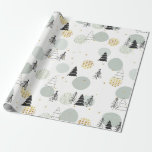 Niedlich Handmade Christmas Pattern Geschenkpapier<br><div class="desc">Niedliches Weihnachtsmuster handgezeichnet niedliche Weihnachtsbäume und Weihnachtsbäume und Glitzern nahtlose Muster. Pastel mutierte grün Schwarz-weiß und gold</div>