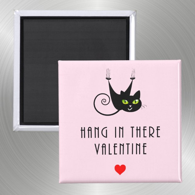 Niedlich Hang in There Valentine HangBlack Cat Magnet (Von Creator hochgeladen)
