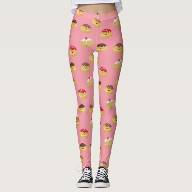 Niedlich Hannukah Gemustert Leggings (Vorderseite)