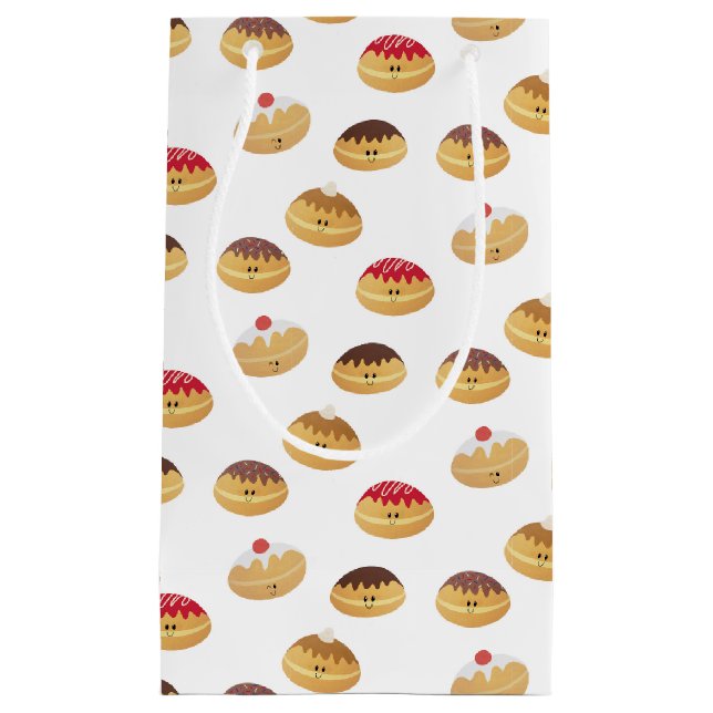 Niedlich Hannukah Sufganiyot Gemustert Kleine Geschenktüte (Vorderseite)