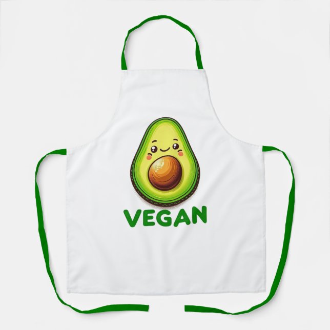 Niedlich Happy Avocado Vegan Lifestyle Schürze (Vorderseite)