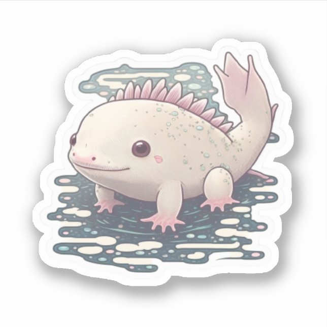 Niedlich Happy Axolotl Aufkleber (Vorderseite)