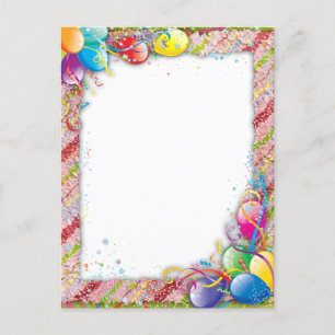 Niedlich Happy Birthday Balloon Border Postkarte