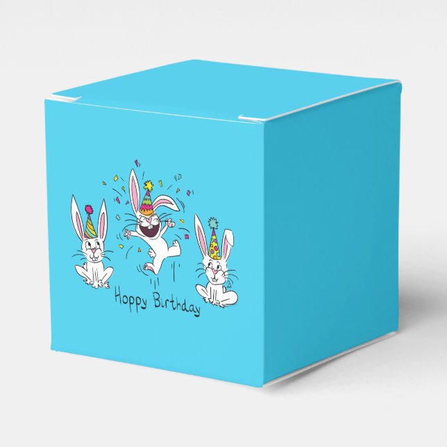 Niedlich Happy Birthday Bunny Rabbits Kinder Geschenkschachtel (Vorderseite)