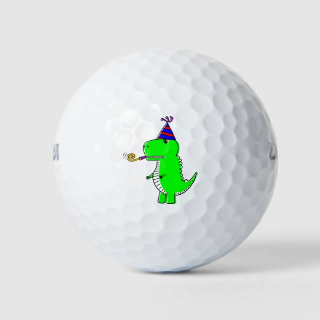 Niedlich Happy Birthday Dinosaur Golfball (Vorderseite)
