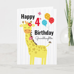 Niedlich Happy Birthday Giraffe Grandtochter Karte
