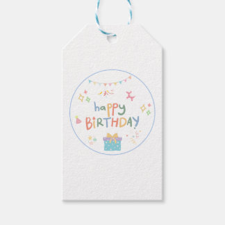 Niedlich Happy Birthday Sticker Geschenkanhänger