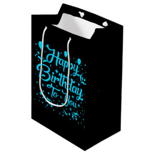 Niedlich Happy Birthday unisex Word Art Mittlere Geschenktüte