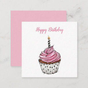 Niedlich Happy Birthday Vintag Cupcake Mitteilungskarte