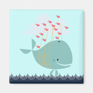 Niedlich Happy Blue Ocean Beach Whale Magnet