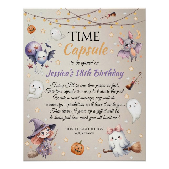 Niedlich Happy Boo Ghost Halloween Time Kapselkart Poster (Vorderseite)