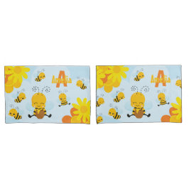 Niedlich Happy Bumble Bee mit Blume Kleines Kind Kissenbezug