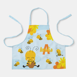 Niedlich Happy Bumble Bee mit Blume Kleines Kind Schürze