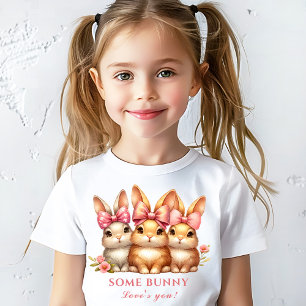 Niedlich Happy Bunny Kids Girl Watercolor Ostern T-Shirt