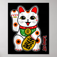 Niedlich Happy Calico White Lucky Cat Maneki-neko