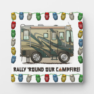 Niedlich Happy Camper Big RV Coach Motorhome Fotoplatte