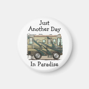 Niedlich Happy Camper Big RV Coach Motorhome Magnet