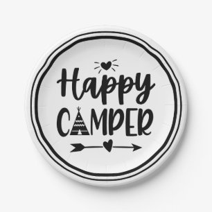 Niedlich Happy Camper Boho Tribal Camping Party Pappteller