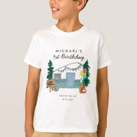 Niedlich Happy Camper Van Trees Camping 1. Geburts