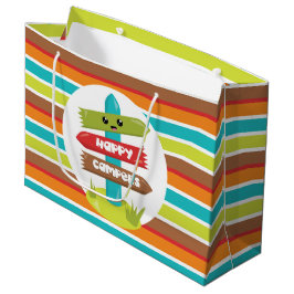 Niedlich Happy Campers signiert Party-Tasche Große Geschenktüte