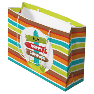 Niedlich Happy Campers signiert Party-Tasche Große Geschenktüte