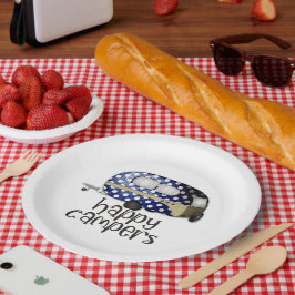niedlich Happy Campers Word Art Party Pappteller