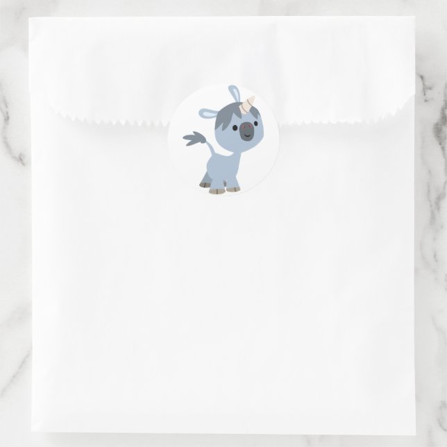 Niedlich Happy Cartoon Baby Unicorn Aufkleber (Tasche)