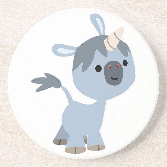 Niedlich Happy Cartoon Baby Unicorn Untersetzer (Vorne)