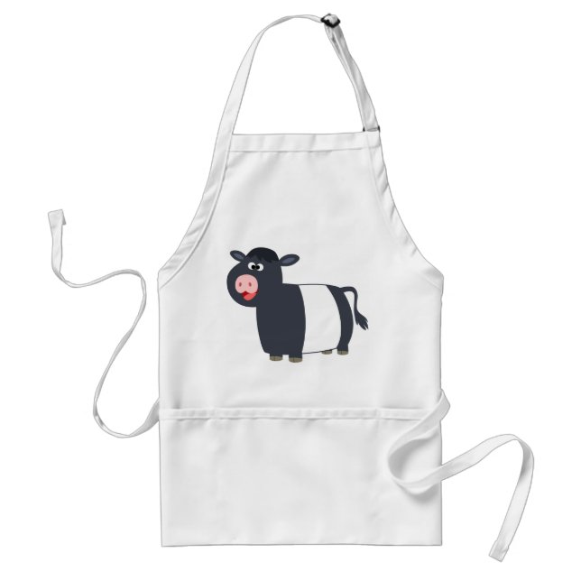 Niedlich Happy Cartoon Belted Galloway Kuh Schürze (Vorne)