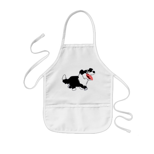 Niedlich Happy Cartoon Border Collie Kids Schürze (Vorne)