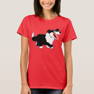 Niedlich Happy Cartoon Border Collie T - Shirt