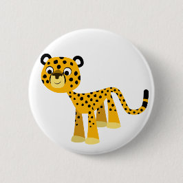 Niedlich Happy Cartoon Cheetah Button Abzeichen
