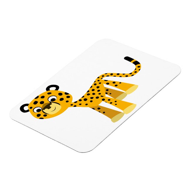 Niedlich Happy Cartoon Cheetah Flexible Magnet (Linke Seite)
