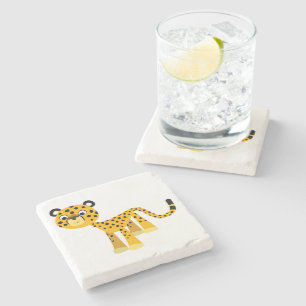 Niedlich Happy Cartoon Cheetah Stone Untersetzer