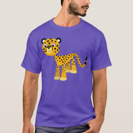 Niedlich Happy Cartoon Cheetah T - Shirt