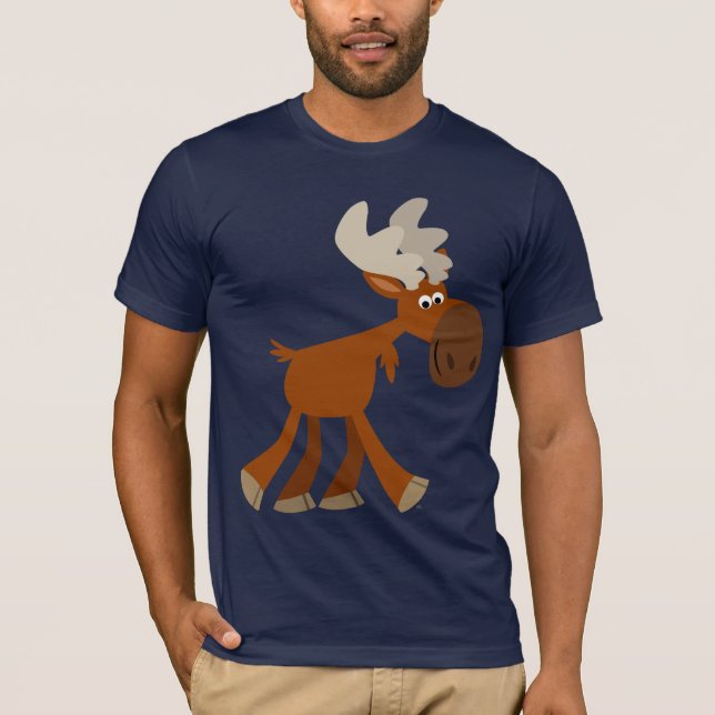 Niedlich Happy Cartoon Elche T - Shirt (Vorderseite)