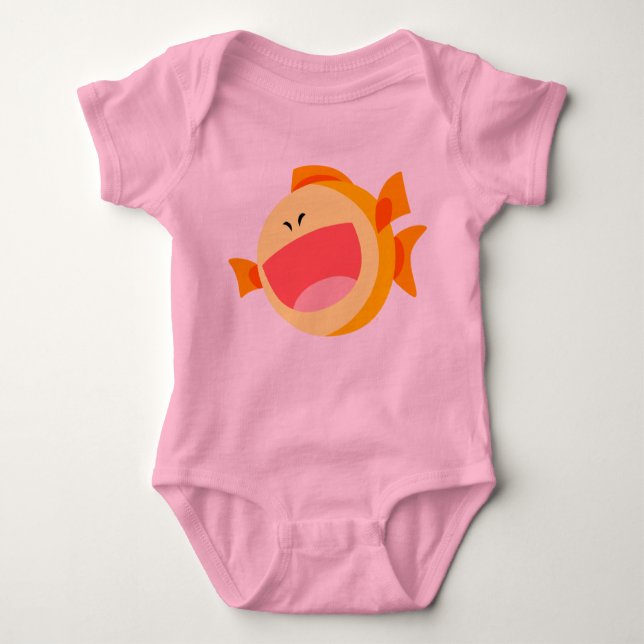 Niedlich Happy Cartoon Fish Baby Strampler (Vorderseite)