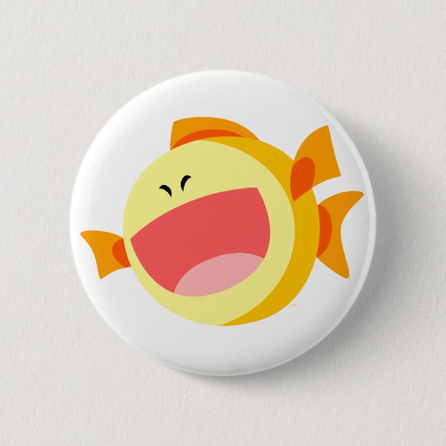 Niedlich Happy Cartoon Fish Button Abzeichen (Vorderseite)