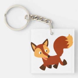 Niedlich Happy Cartoon Fox Acrylic Schlüsselanhäng Schlüsselanhänger