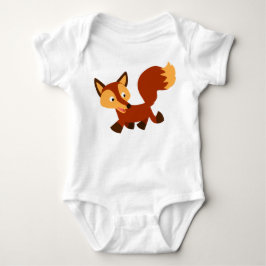 Niedlich Happy Cartoon Fox Baby Bodysuit Strampler