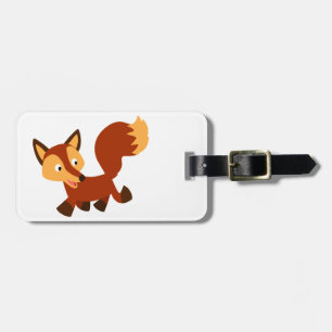 Niedlich Happy Cartoon Fox Gepäckmarke Gepäckanhänger