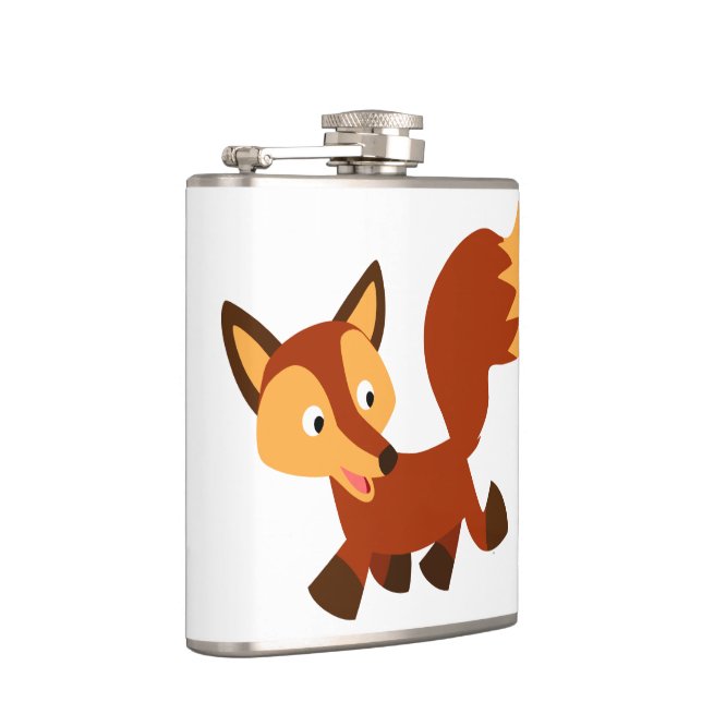 Niedlich Happy Cartoon Fox Hip Flask Flachmann (Rechts)