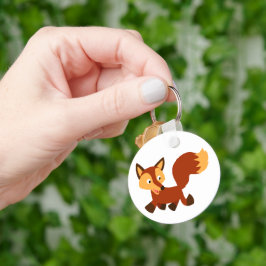 Niedlich Happy Cartoon Fox Schlüsselanhänger