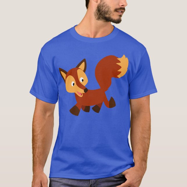 Niedlich Happy Cartoon Fox T - Shirt (Vorderseite)