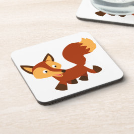 Niedlich Happy Cartoon Fox Untersetzer Set