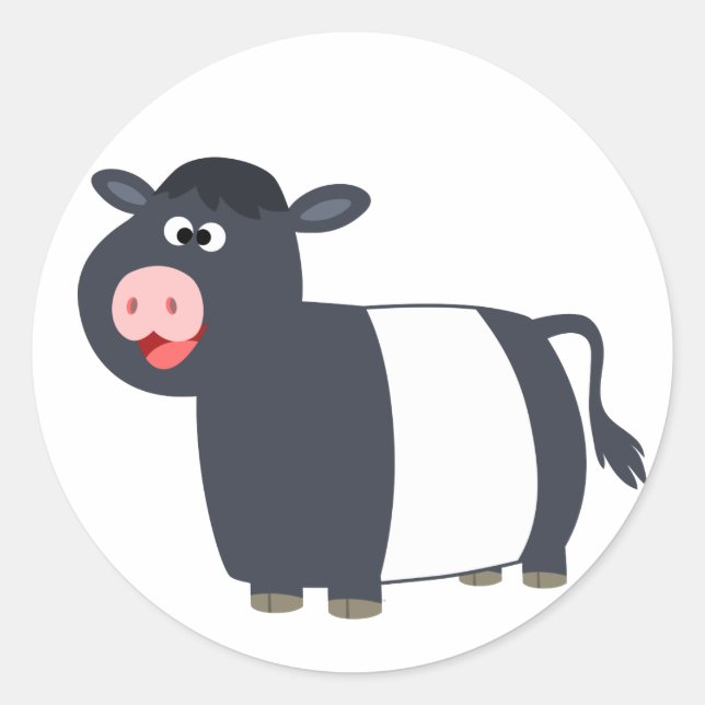 Niedlich Happy Cartoon Galloway Kuh Sticker (Vorderseite)
