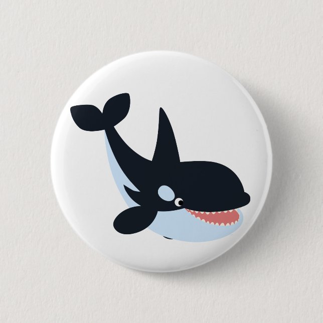 Niedlich Happy Cartoon Killer Whale Button Abzeich (Vorderseite)