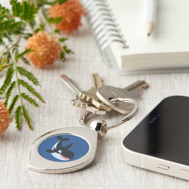 Niedlich Happy Cartoon Killer Whale Metal Schlüsse Schlüsselanhänger (Seite)