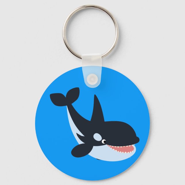 Niedlich Happy Cartoon Killer Whale Schlüsselanhän Schlüsselanhänger (Vorderseite)