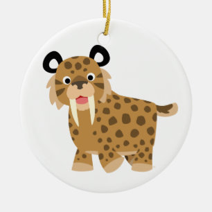 Niedlich Happy Cartoon Smilodon Ornament